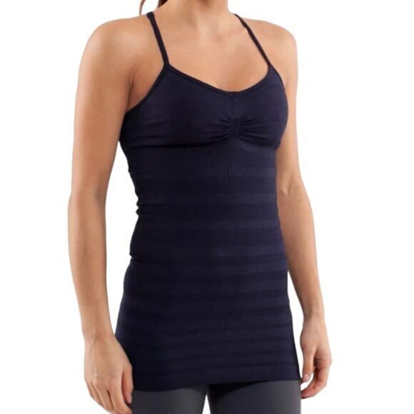 Lululemon Ebb & Flow Yoga Tank Top Deep Indigo Navy Blue Size 6 Euc #0590-Oc